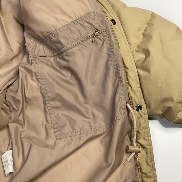 Vintage The Company Store Puffy Puffer Down Tan Jacket Large - Picture 8 of 12